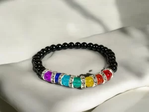 PULSERA 7 CHAKRAS NEGRA