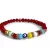PULSERA FACETADA ROJA CON OJO TURCO Y STRAS