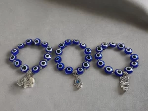 PULSERA OJO TURCO CHATO CON DIJE