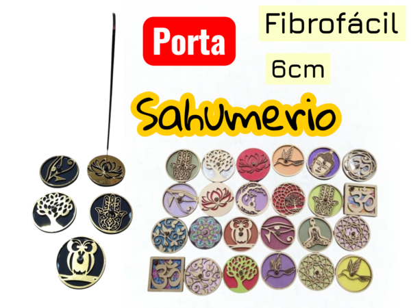 PORTA SAHUMERIO REDONDO 6CM FIBROFACIL
