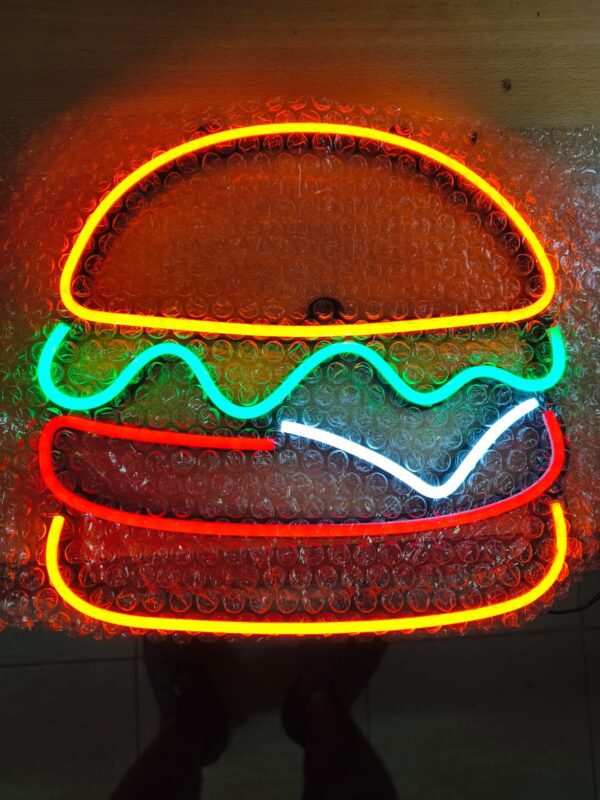 Cartel Neón Hamburguesa 27cm